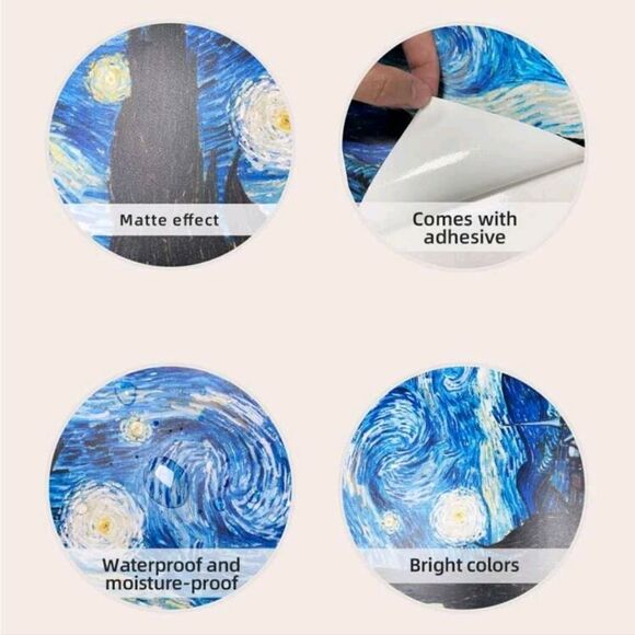 Van Gogh Starry Night Laptop Skin - Picture 4 of 6